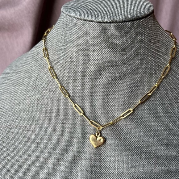 Authentic LV HEART PAPERCLIP NECKLACE Initial Charm NEW 18” 18K Gold 925 Silver - Picture 12 of 13
